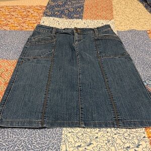 Denim A-Line midi Skirt